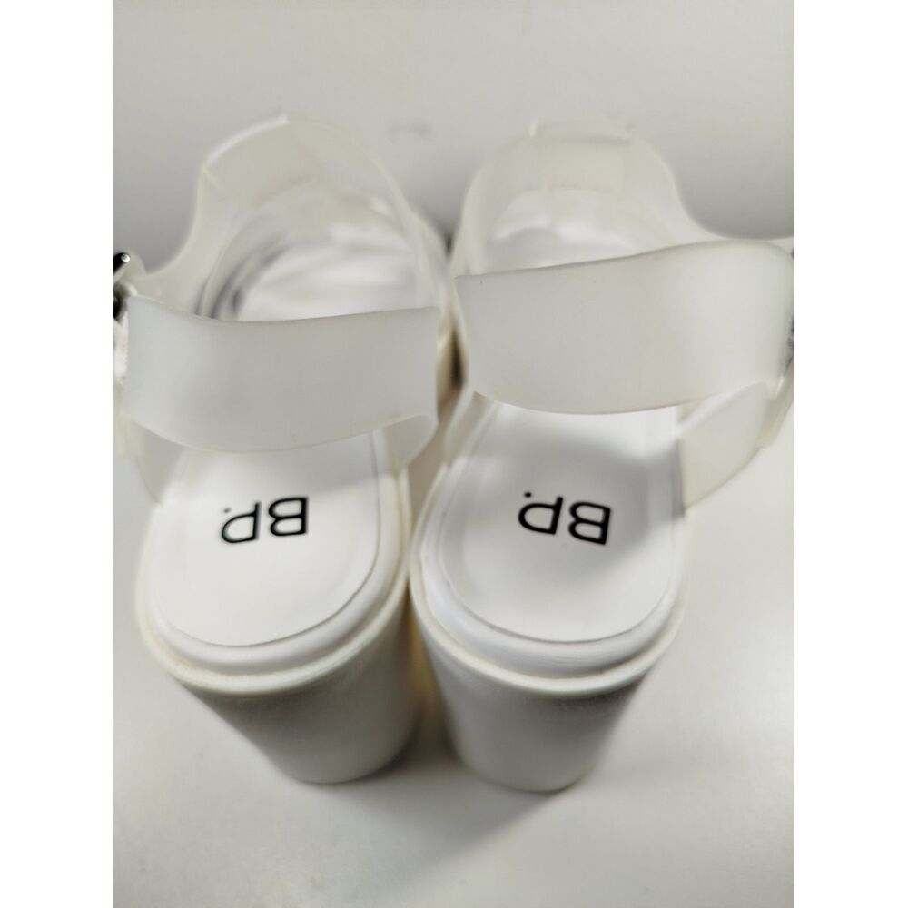 BP. White Platform Gladiator Sandals Women’s 8M Chunky Jelly Buckle Strap Summer
